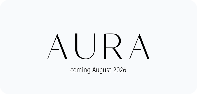 AURA Logo mit dem Hinweis coming August 2026