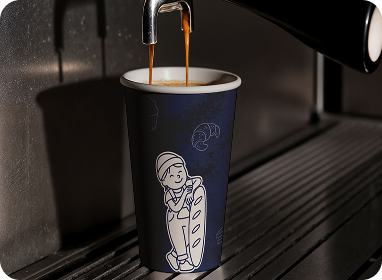 Brotschwester Illustration auf einem Kaffeebecher