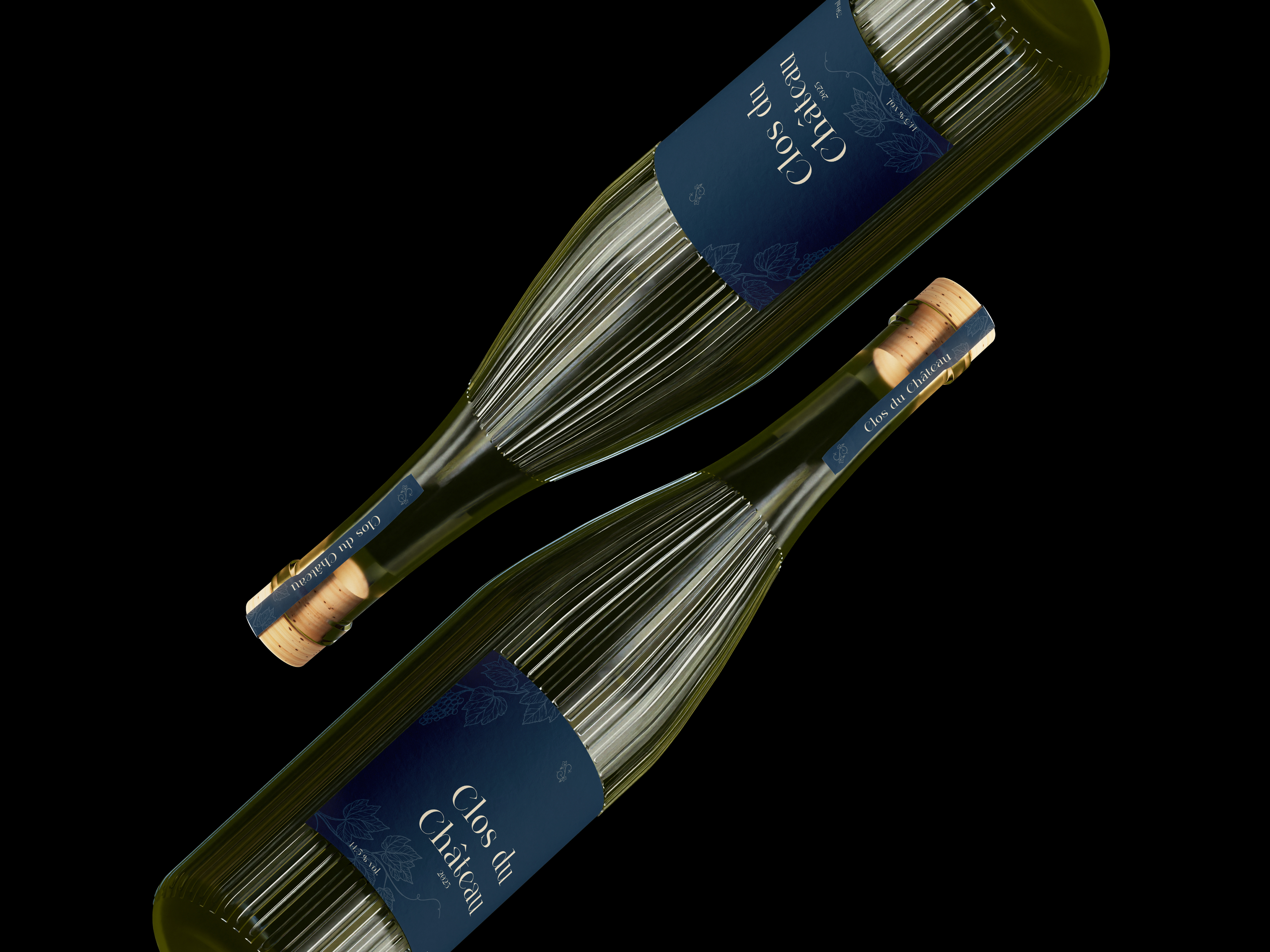 Flaschen mit dem Packaging Design von Clos du Château