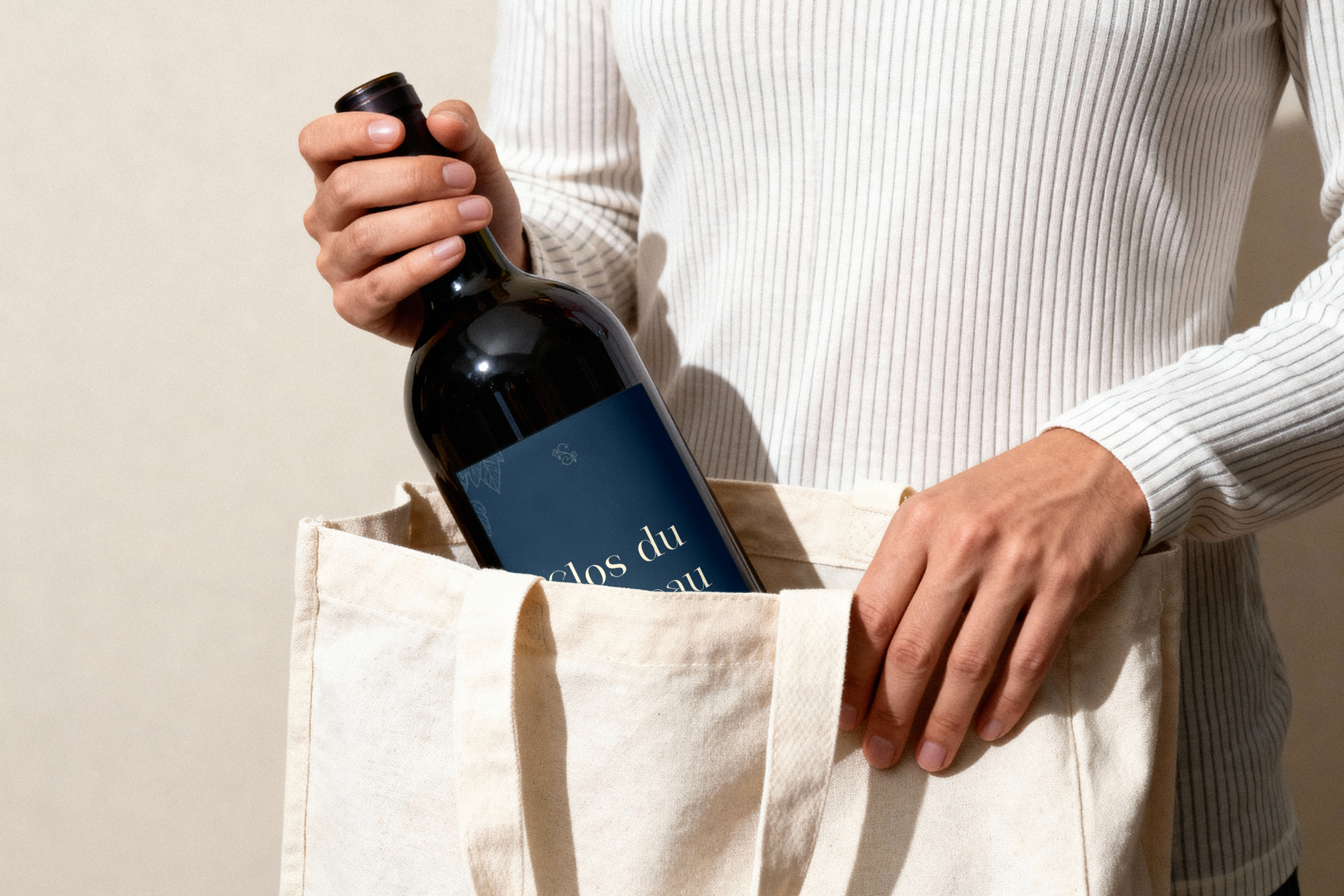 Clos du Château Flasche in einer Tragetasche